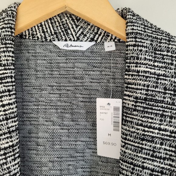 Tweed blazer cardigan with long sleeves and pockets NWT - Picture 3 of 6